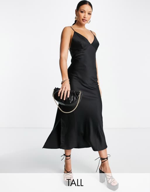 Tall satin slip clearance dress