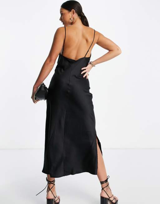 Vero Moda Tall slip midi dress black | ASOS