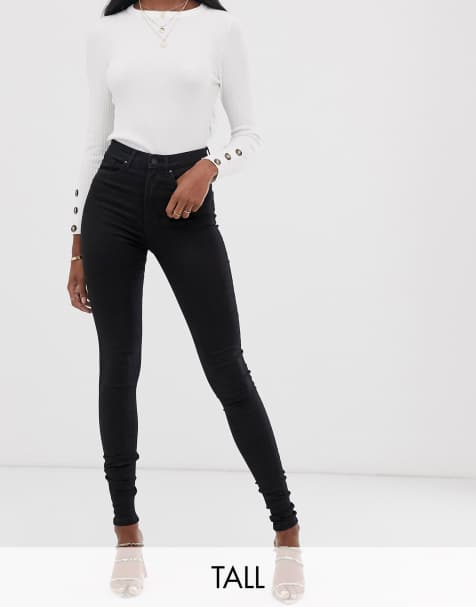 Vero Moda Tall skinny high rise jeans in black - view 1