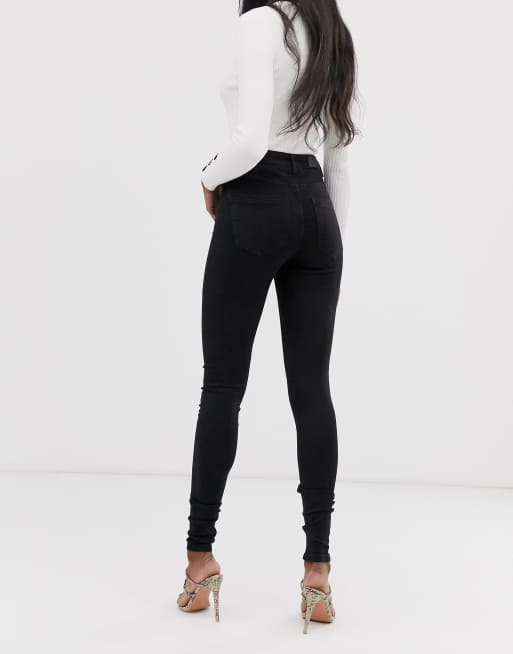 Vero Moda Tall - Skinny jeans met hoge taille in zwart, 2 van 4
