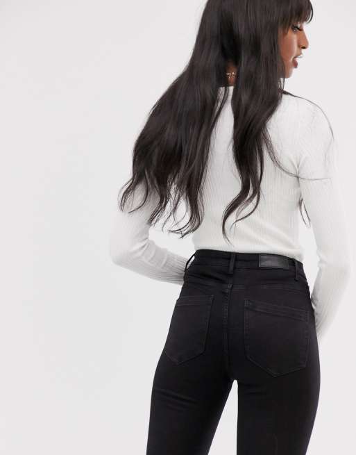 Vero Moda Tall - Skinny jeans met hoge taille in zwart, 3 van 4