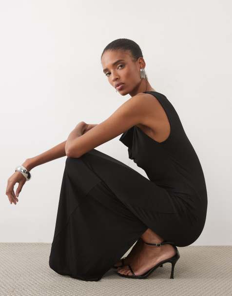 Vero Moda Tall sleeveless twist detail maxi dress in black - view 1