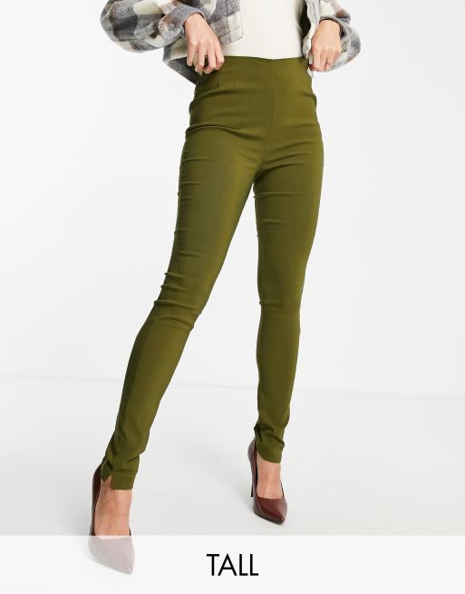 Vero Moda Tall slim high waisted pants in khaki