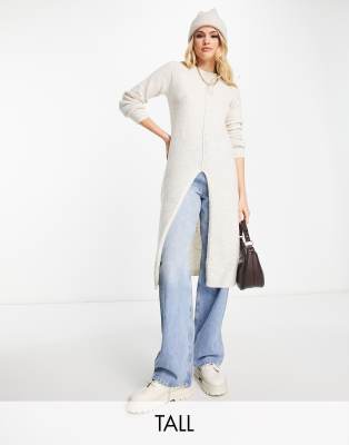 Vero Moda Tall split hem longline jumper in cream - ASOS Price Checker