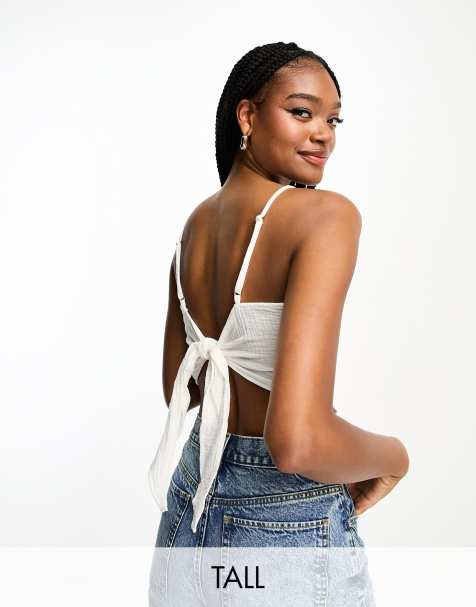 Pull&Bear strapless ruched detail corset top in white