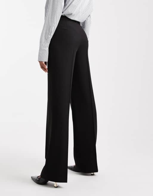Vero Moda Tall straight leg dress pants with creased front in black