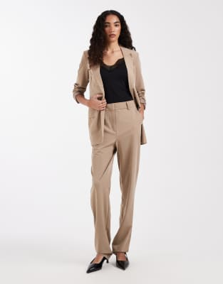 Vero Moda Tall Straight Leg Tailored Pants In Neutral