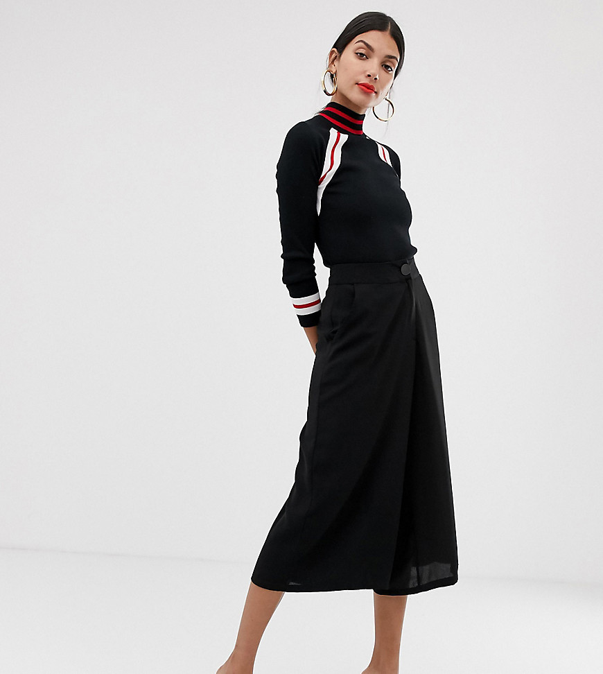 Vero Moda Tall – Svarta culottebyxor med hög midja