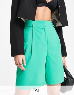 Vero Moda Tall Tailored City Suit Shorts In Bright Green