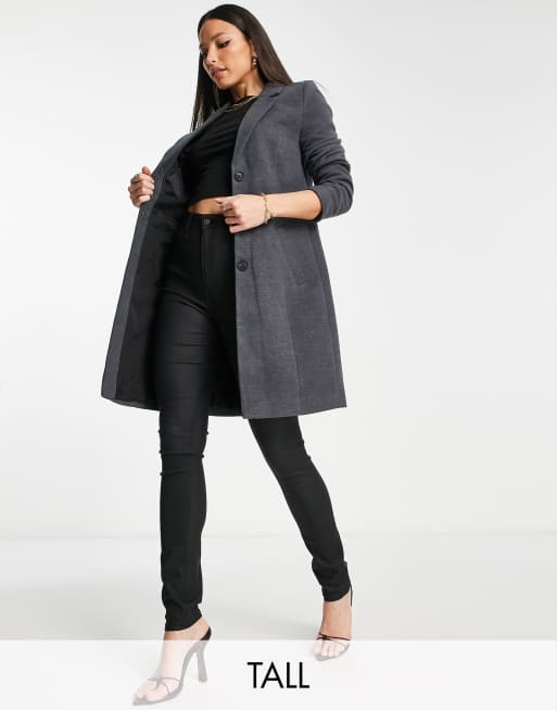 Vero Moda Tall tailored coat in dark gray