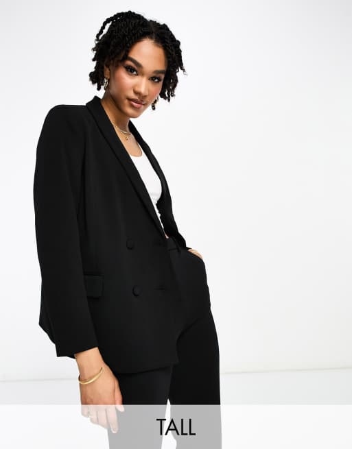 Vero Moda Tall tailored double breasted blazer in black