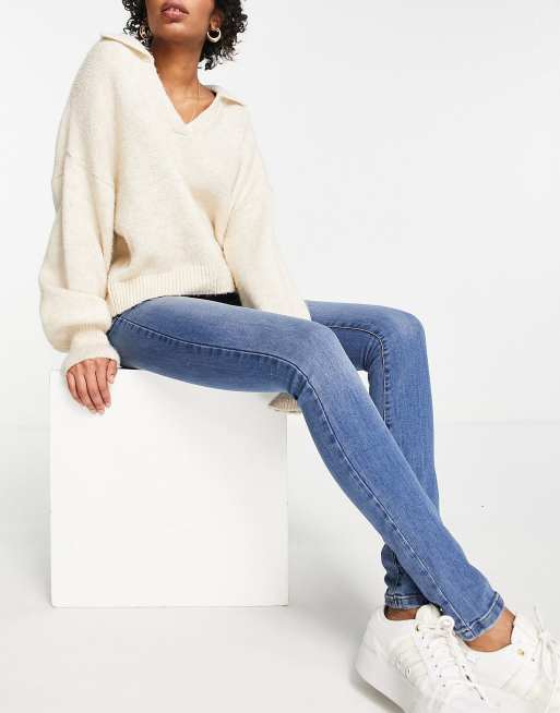 Vero Moda Tall – Tanya – Mellanblå, skinny jeans, 4 av 4
