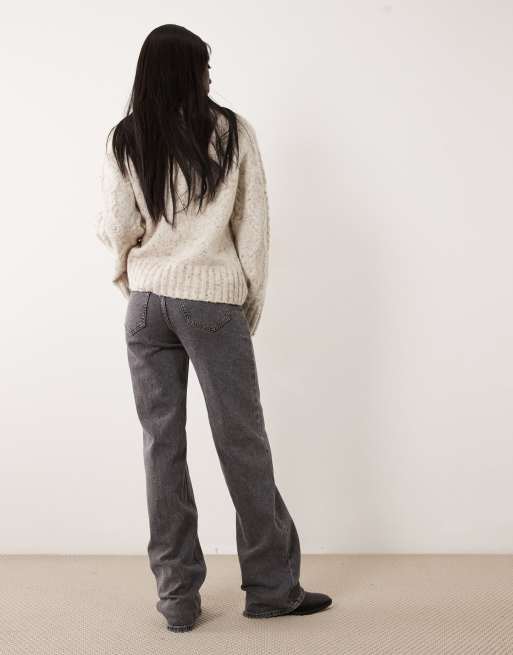 Vero Moda Tall Tessa high rise wide leg jeans in medium gray, 2 of 5