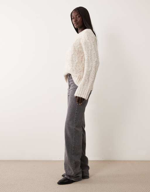 Vero Moda Tall Tessa high rise wide leg jeans in medium gray, 3 of 5