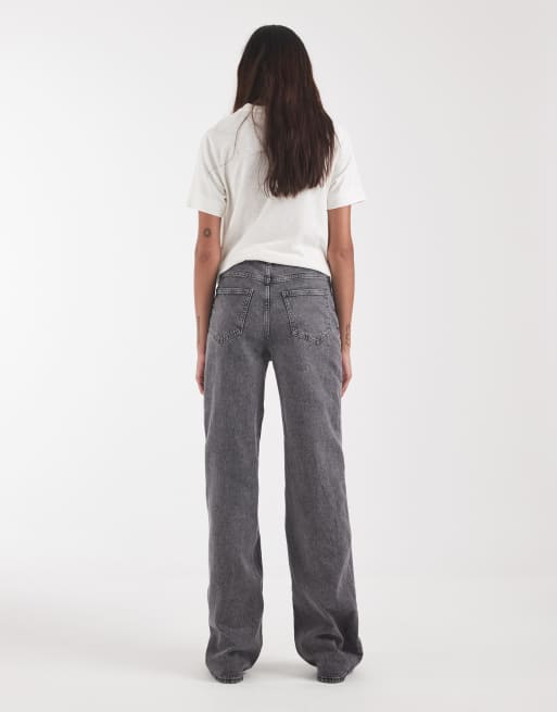 Vero Moda Tall Tessa high waisted wide leg jeans in medium grey, 3 of 5