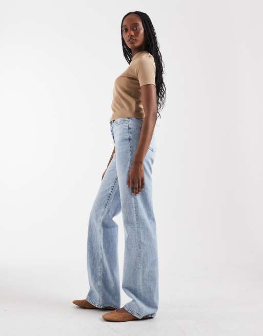 Vero Moda Tall – Tessa – Jasnoniebieskie jeansy z szerokimi nogawkami, 2 z 5