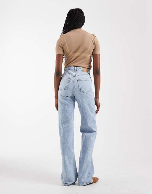 Vero Moda Tall – Tessa – Jasnoniebieskie jeansy z szerokimi nogawkami, 3 z 5
