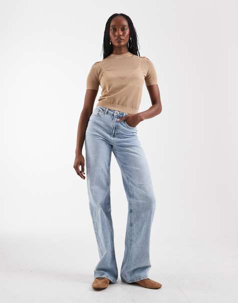 Vero Moda Tall – Tessa – Ljusblå jeans med vida ben - view 1