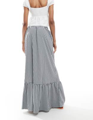 Vero Moda Tall Tiered Hem Maxi Skirt In Black