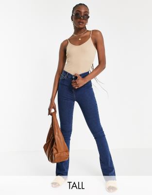 Vero Moda Tall - Top a canottiera a coste beige in coordinato