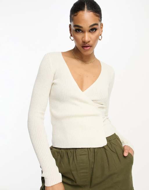 Vero Moda Tall - Top cache-cœur - Crème