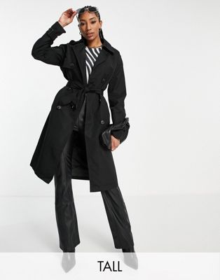 Vero Moda Tall classic trench coat in black - ASOS Price Checker