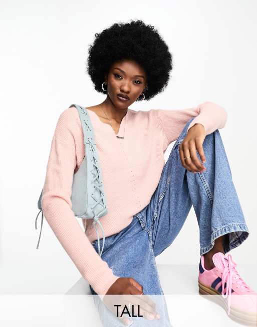 Vero Moda Tall neck sweater in pink | ASOS