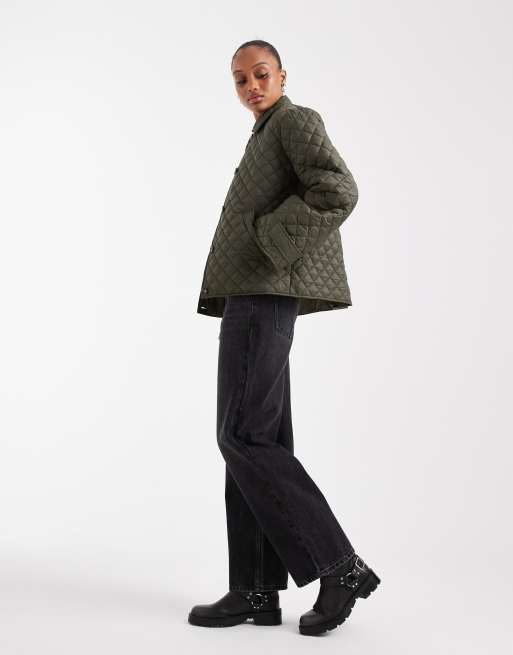 Vero Moda Tall - Veste matelassée boutonnée - Kaki foncé, 4 de 4