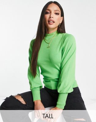Vero Moda Tall volume sleeve jumper in green - ASOS Price Checker