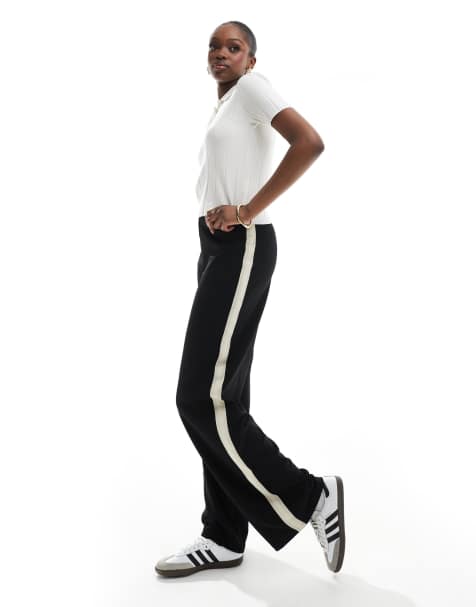Vero Moda Tall – Wciągane czarne spodnie z lampasami - view 1