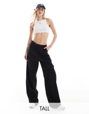 wide leg dad pants in black