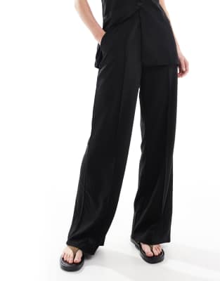 Shop Vero Moda Tall Wide Leg Jersey Crepe Pants In Black