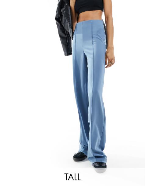 Vero Moda Tall wide leg jersey trouser in blue