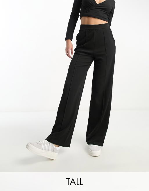 New Look ribbed flare trouser in black