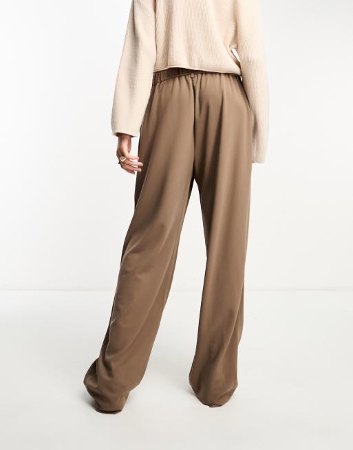 Vero Moda Tall wide leg trouser in brown | ASOS