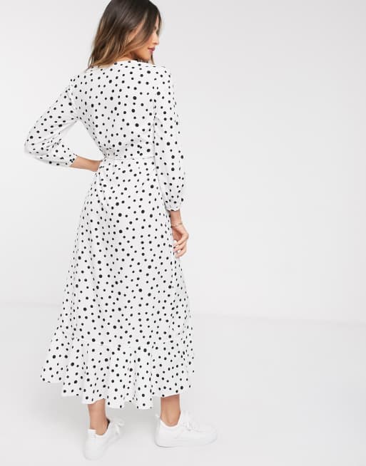 problem musikalsk Afskedigelse Vero Moda Tall wrap polka dot maxi dress | ASOS