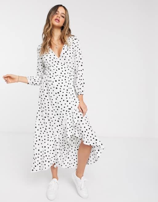 Vero moda polka shop dot wrap dress