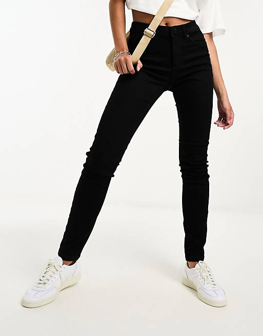 Vero Moda Tanya skinny jeans with mid rise in black