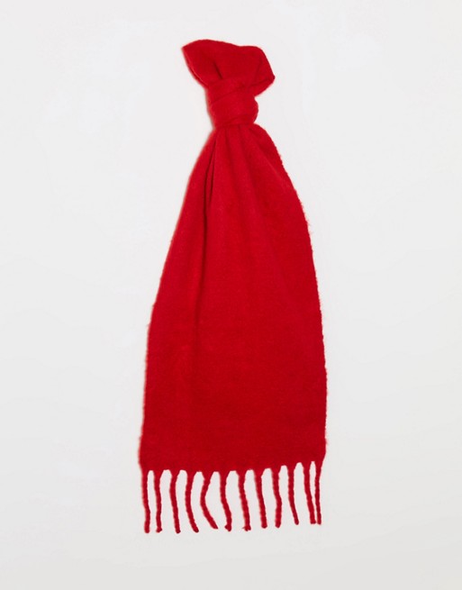 Vero Moda tassle hem scarf in red