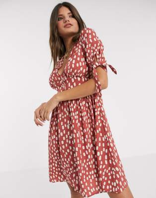 rust tea dress