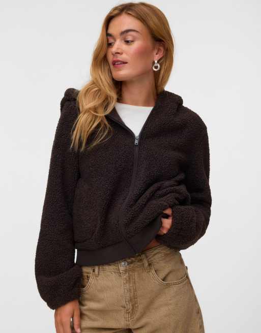 Vero Moda teddyjack in chocoladebruin, 3 van 5