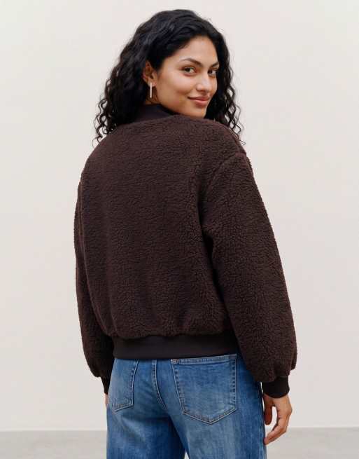 Vero Moda Teddyjacke in Schokobraun, 2 von 6