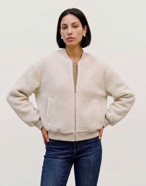 Vero Moda teddyjakke i birk, 3 af 5