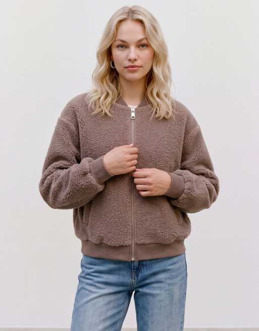 Vero Moda teddyjakke i fossil, 3 af 5