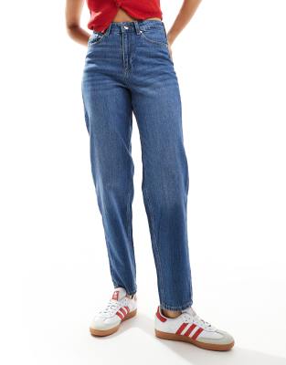 Vero Moda - Tessa - Denim-Mom-Jeans in Mittelblau