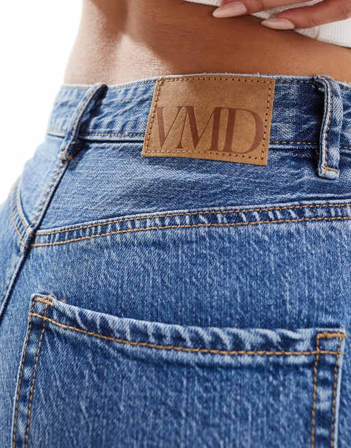 Vero Moda Tessa high rise straight leg jeans in medium blue ASOS