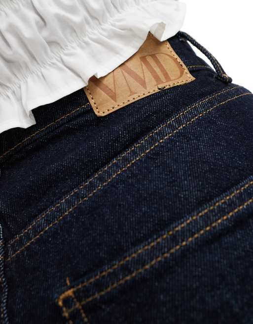 Vero Moda Tessa high waisted wide leg jeans in dark blue denim, 2 of 5