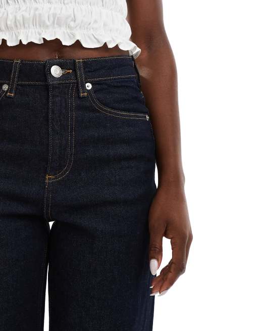 Vero Moda Tessa high waisted wide leg jeans in dark blue denim, 5 of 5