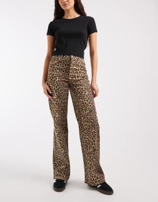 Vero Moda Tessa High Waisted Wide Leg Jeans In Multi