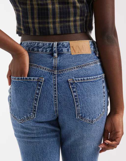 Vero Moda - Tessa - Højtaljede jeans med lige ben i mellemblå, 4 af 5